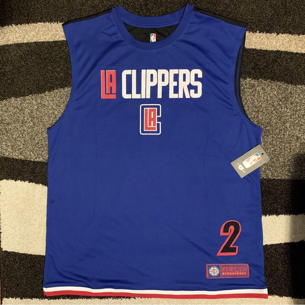 LA CLIPPERS NBA UNK Sleeveless Jersey #2 Kawhi Leonard Men’s XL Black Blue Red